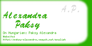 alexandra paksy business card